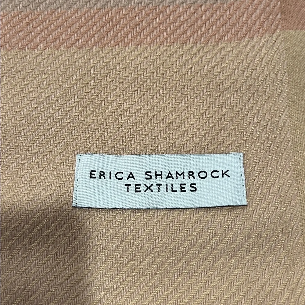 Erica Shamrock Soft Plaid Fringe Scarf / Wrap in Neutral Tones
